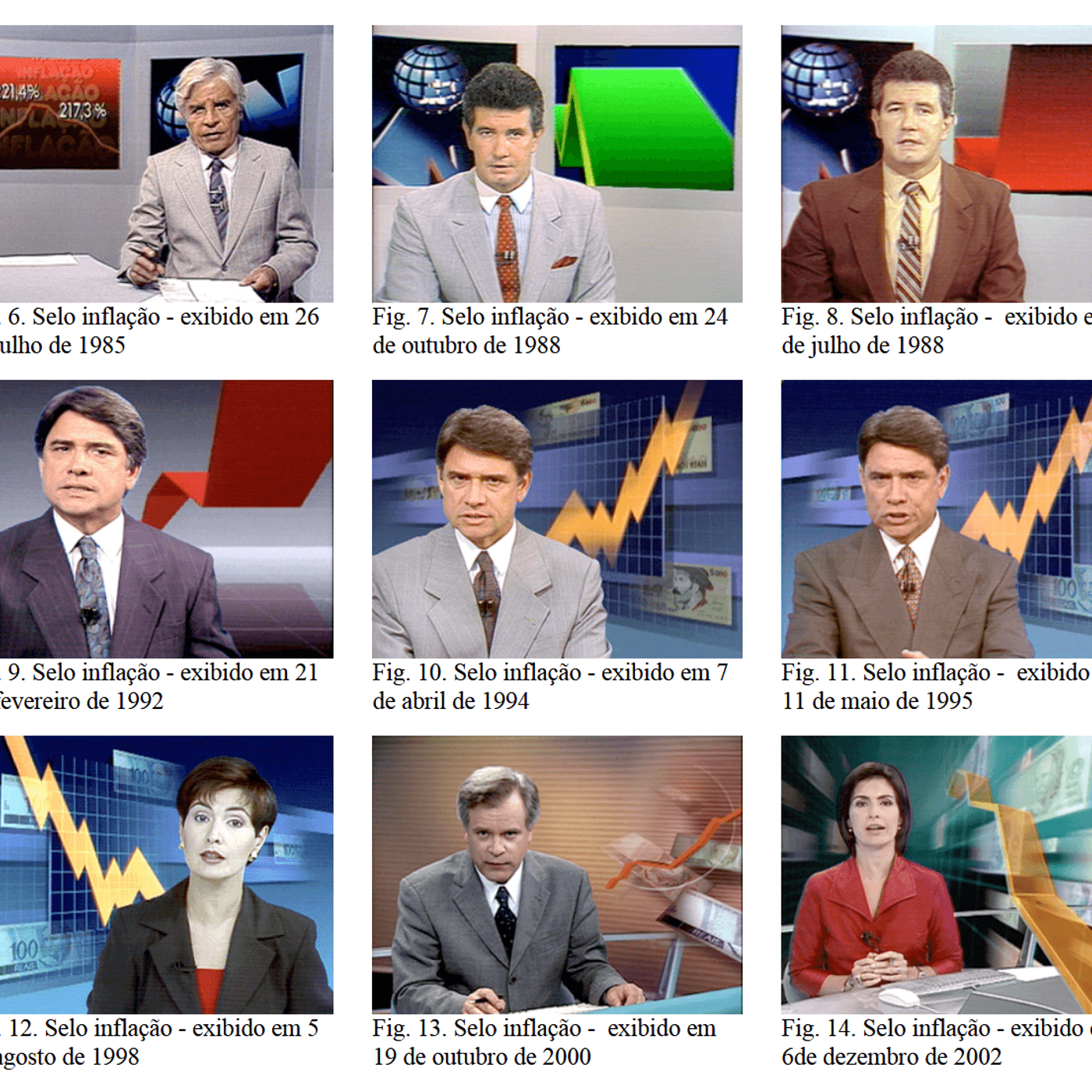 selos inflação de varios anos